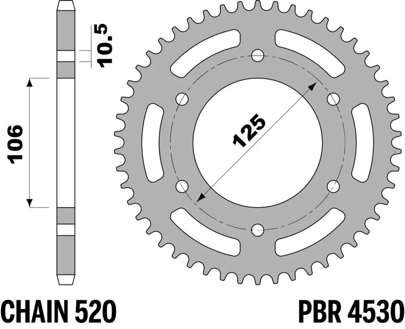 Corona PBR acero C45 estándar 4530 - 520
