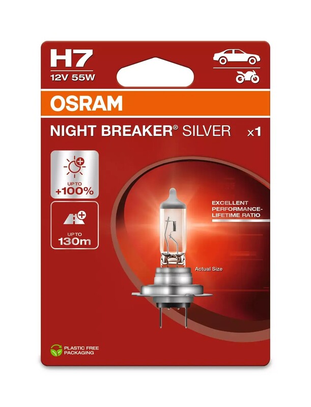 Lámpara OSRAM H7 Night Breaker Silver Laser Light 12V 60 / 55W PX26d - 1 ud