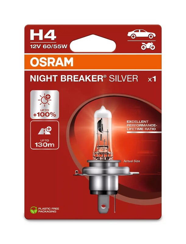 Lámpara OSRAM Night Breaker Silver H4 12V / 60 / 55 - 1 ud