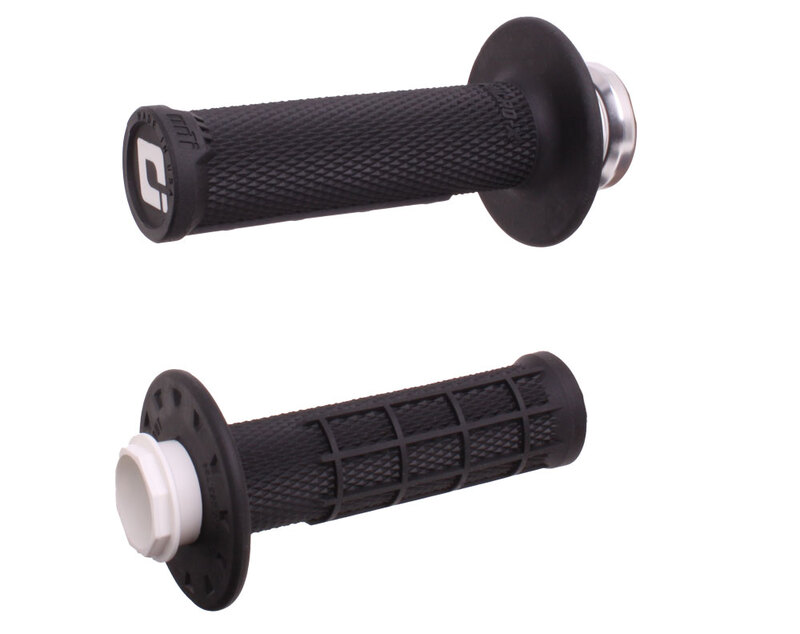 Puños ODI Micro-X Lock-On medio gofrados - Negro / Plata