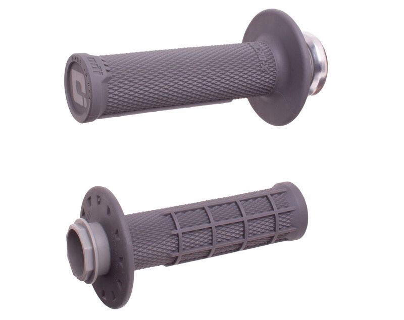 Puños ODI Micro-X Lock-On medio gofrados - Grafito / Plata