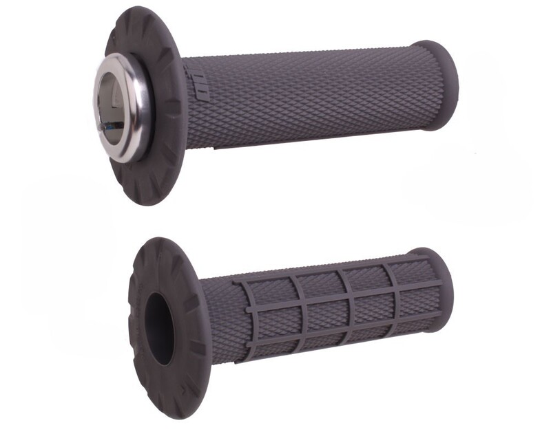Puños universales ODI Lock-On medio gofrados Ø22,2mm - Grafito / Plata
