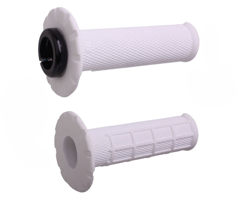 Puños universales ODI Lock-On medio gofrados Ø22,2mm - Blanco / Negro