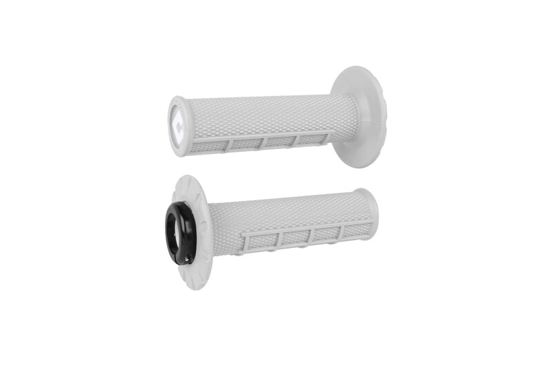 Puños ODI ATV v2.1 Lock-On medio gofrados - Blanco / Negro