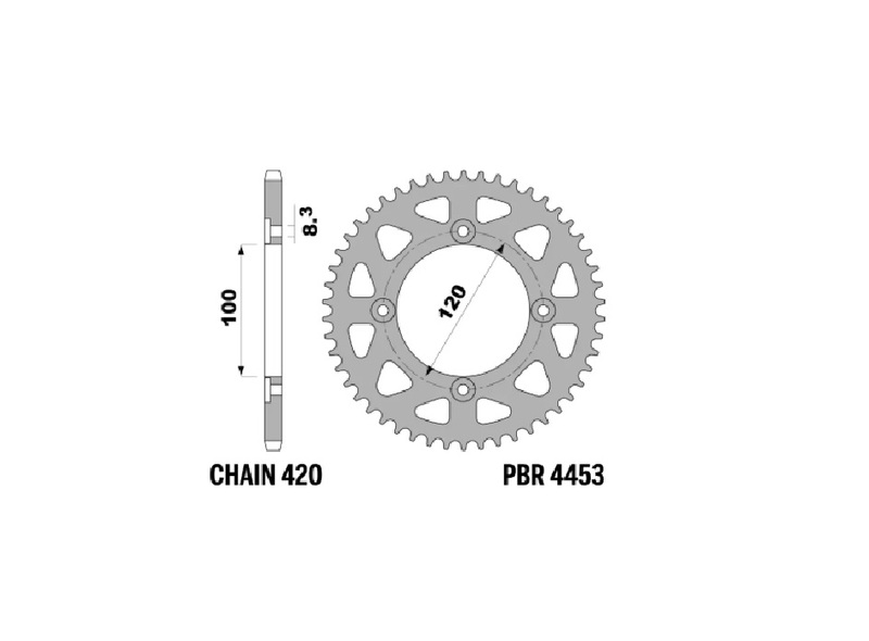 Corona PBR aluminio ultraligera 4453 - Paso 420