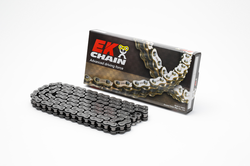 Cadena de transmisión EK CHAIN 525 SRX2 - Retenes QX-Ring - Cierre tipo remache