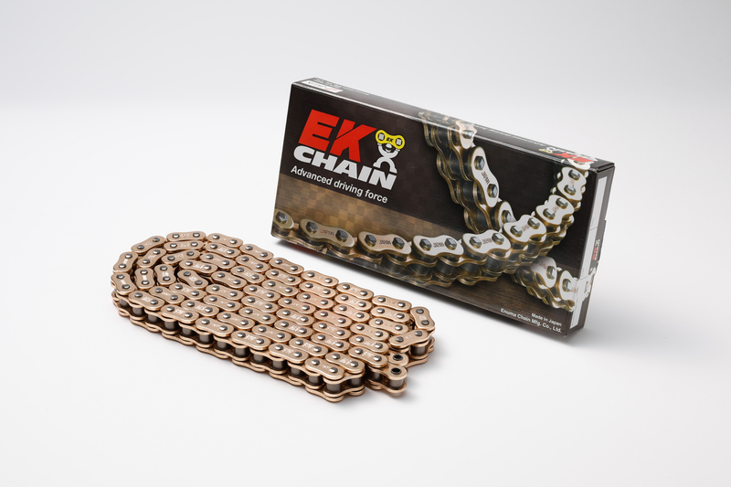 Cadena de transmisión EK CHAIN 525 ZVX3 - Retenes NX-Ring - Cierre tipo remache