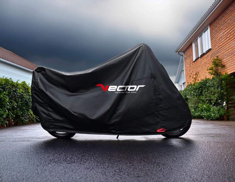 Funda de moto para interior/exterior VECTOR H2O para Moto/Scooter con pantalla grande - Negro - XL