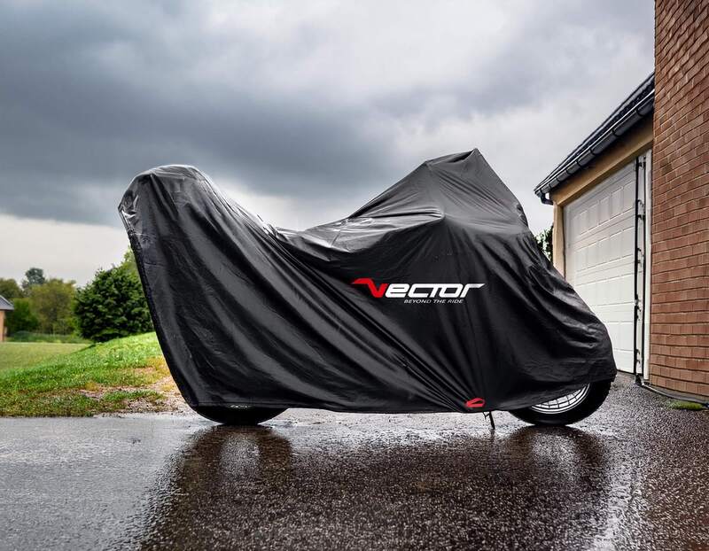 Funda de moto para interior/exterior VECTOR H2O para Moto/Scooter con baúl - Negro - S