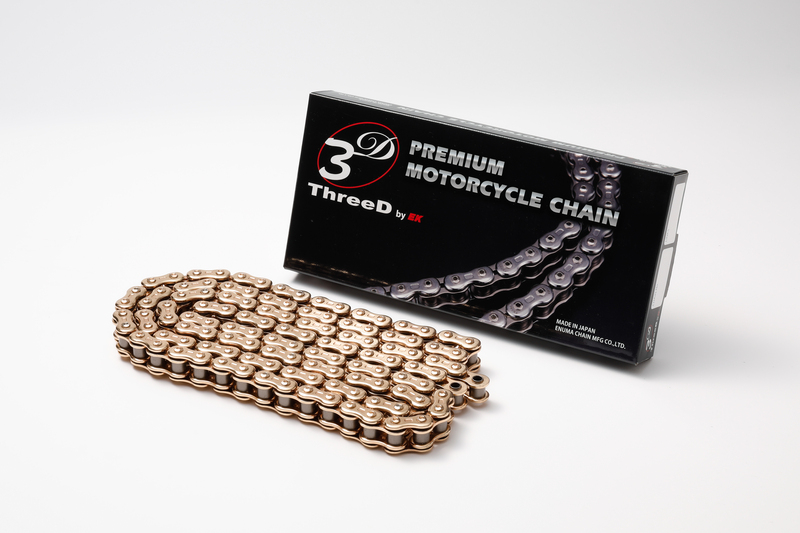 Cadena de transmisión EK CHAIN ThreeD® 525 Z/3D - Retenes QX2-Ring - Cierre tipo remache