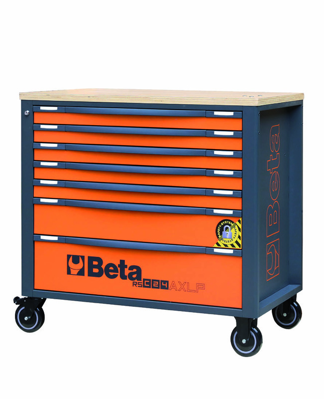 Cajonera móvil BETA RSC24AXLP/7 con 7 cajones + juego de 418 herramientas ¼’’ y ½’’