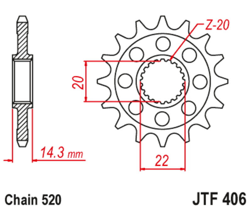 Piñón con goma anti-ruido JT SPROCKETS acero 406 - 520