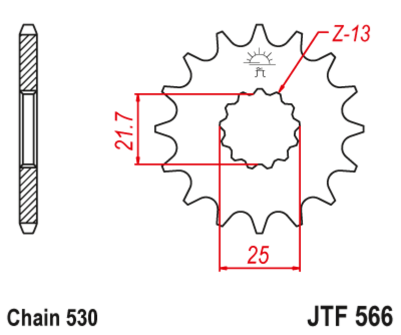 Piñón con goma anti-ruido JT SPROCKETS acero 566 - 530