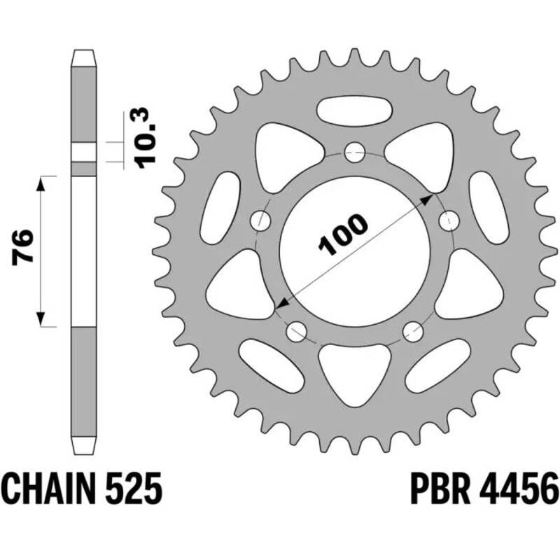 Corona PBR acero C45 estándar 4456 - Paso 525