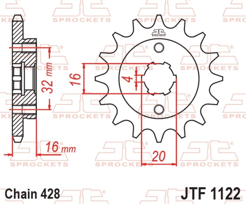 Piñón JT SPROCKETS acero estándar 1122 - 428