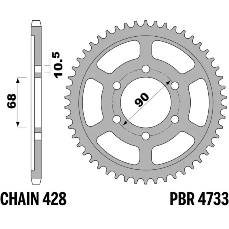 Corona PBR acero C45 estándar 4733 - 428