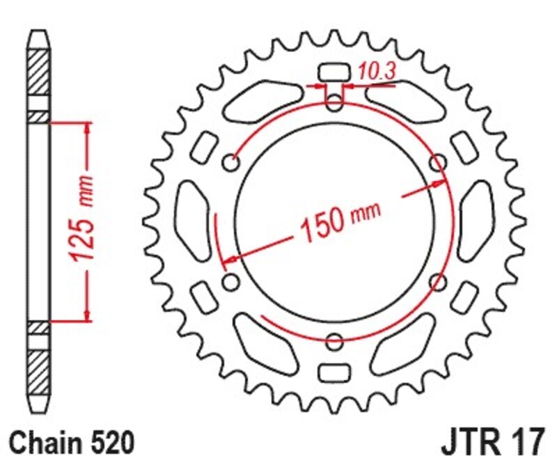 Corona JT SPROCKETS acero estándar - 520