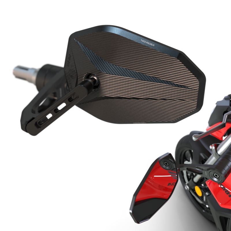 Retrovisor extremo de manillar HIGHSIDER pro Victory-X Force-Evo – negro – 1 pza