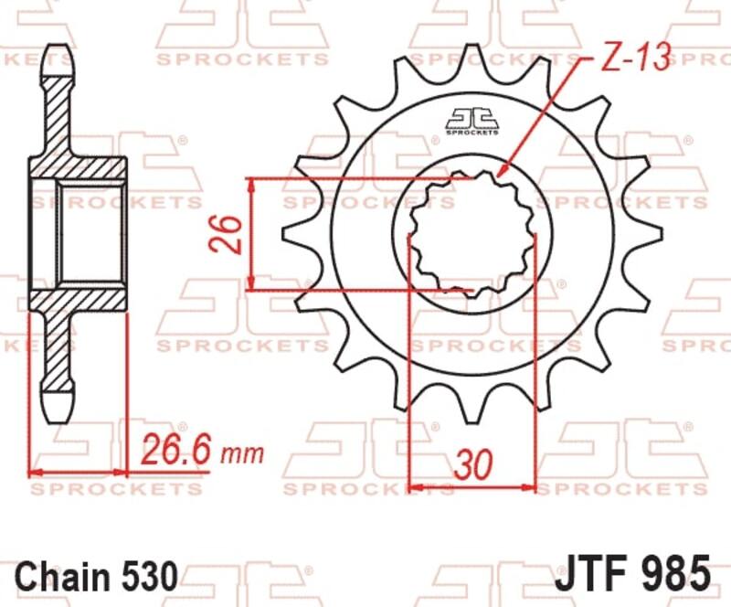 Piñón con goma anti-ruido JT SPROCKETS acero 985 - 530