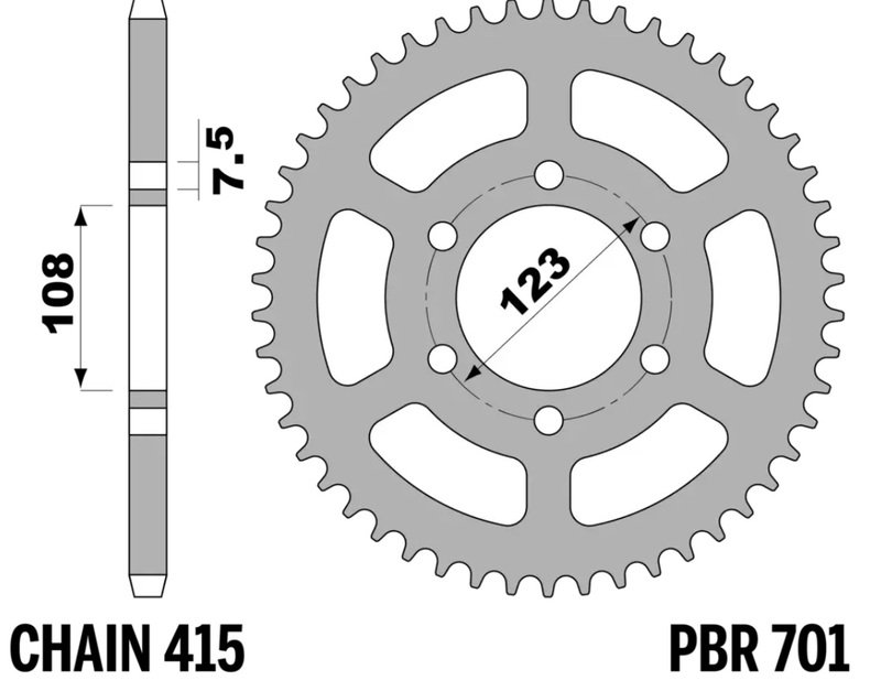Corona PBR acero C45 estándar 701 - 415