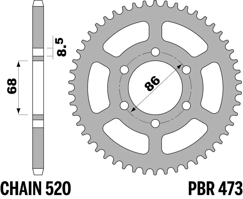 Corona PBR acero C45 estándar 473 - 520