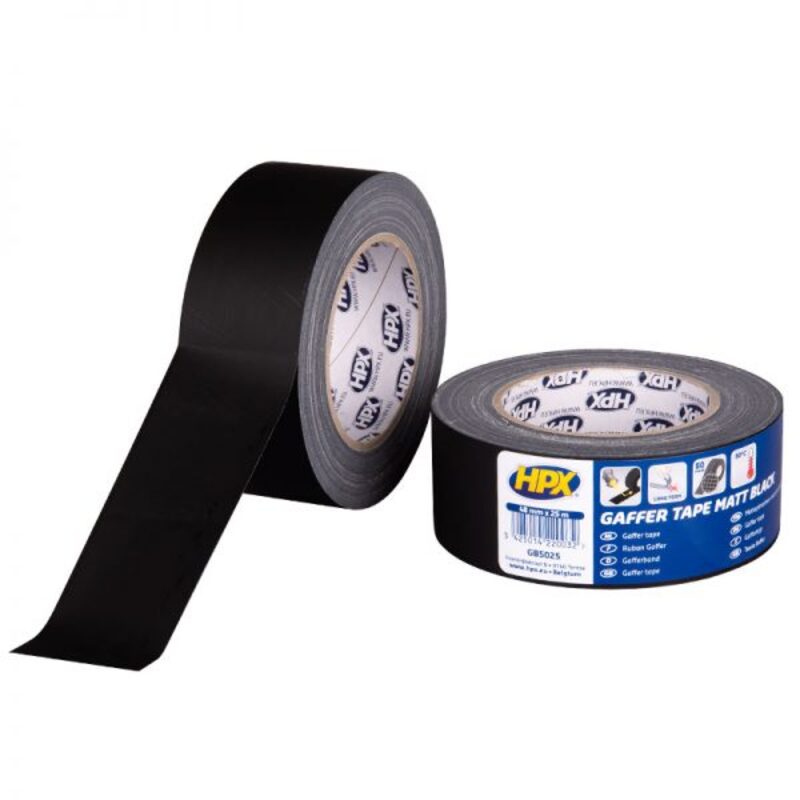 Cinta de tejido Gaffer HPX - 48 mm x 25 m - negro mate