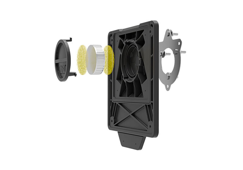 Portamatrículas RACETECH con compartimento para localizador – negro