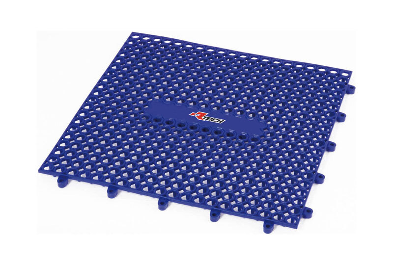 Alfombra modular RACETECH de goma - 9 piezas (1 m²) – azul