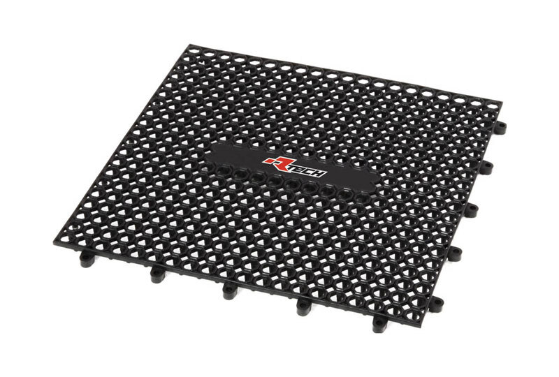 Alfombra modular RACETECH de goma - 9 piezas (1 m²) – negro