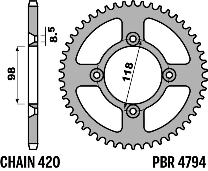Corona PBR aluminio standard – 420