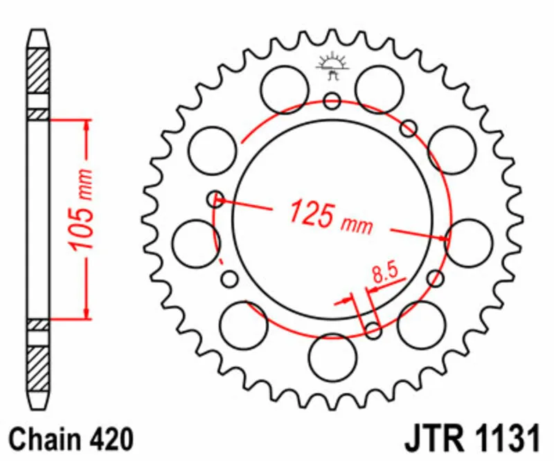 Kit cadena JT 420HDR (12-48-124)