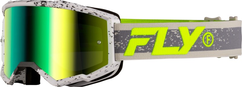 Gafas FLY RACING Zone - Gris oscuro / Hi-Vis - Lente Iridiscent Green Mirror
