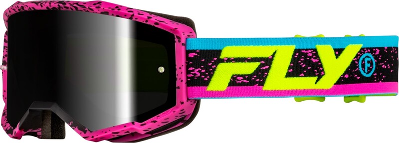 Gafas FLY RACING Zone - Rosa / Negro / Hi-Vis - Lente Black Mirror / Ahumado