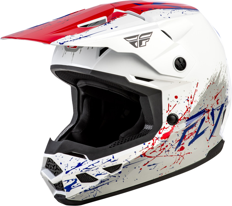 Casco infantil FLY RACING Kinetic Drip - rojo/blanco/azul