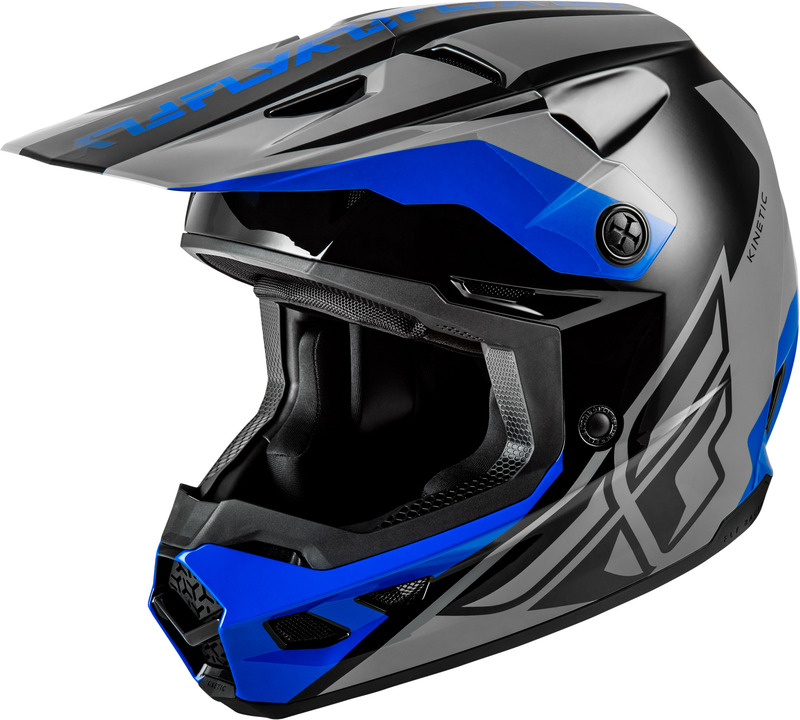 Casco FLY RACING Kinetic Crest - gris/negro/azul