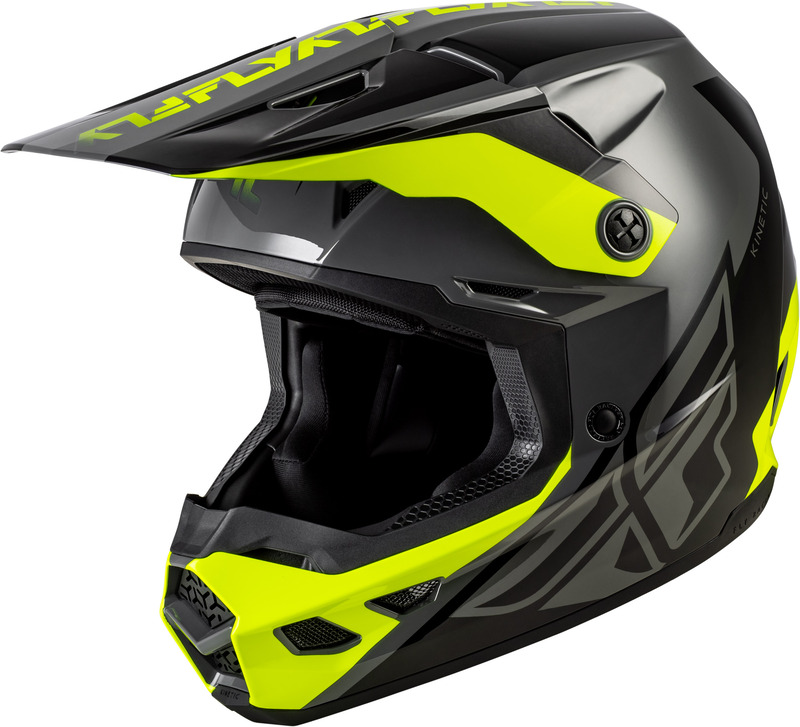 Casco FLY RACING Kinetic Crest - gris/negro/Hi-Vis