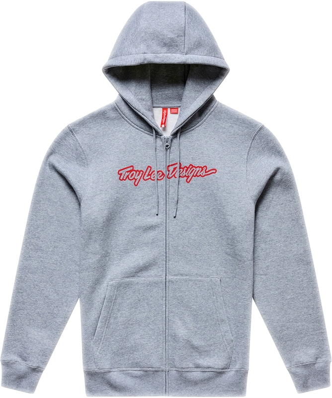 Sudadera con capucha TROY LEE DESIGNS Zip Up Signature - Gray/Heather/Red