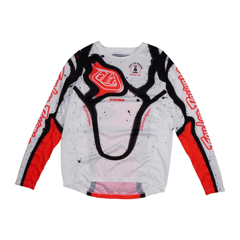 Camiseta infantil TROY LEE DESIGNS GP Pro Membrane - Blanco/Rojo neón