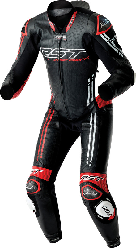 Mono de piel RST Race Dept V4.2 D3O Airbag - negro/rojo/blanco