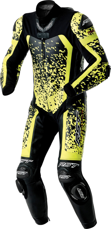 Mono de piel RST Pro Series D3O Airbag - negro/amarillo neón
