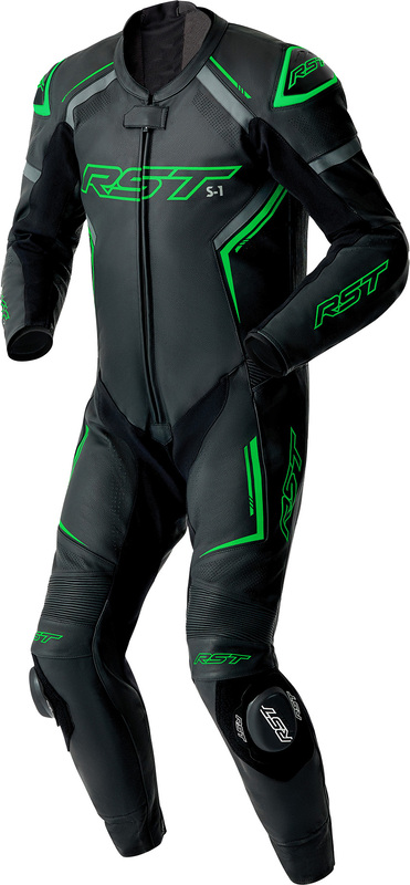 Mono de piel RST S1 D3O - negro/verde neón
