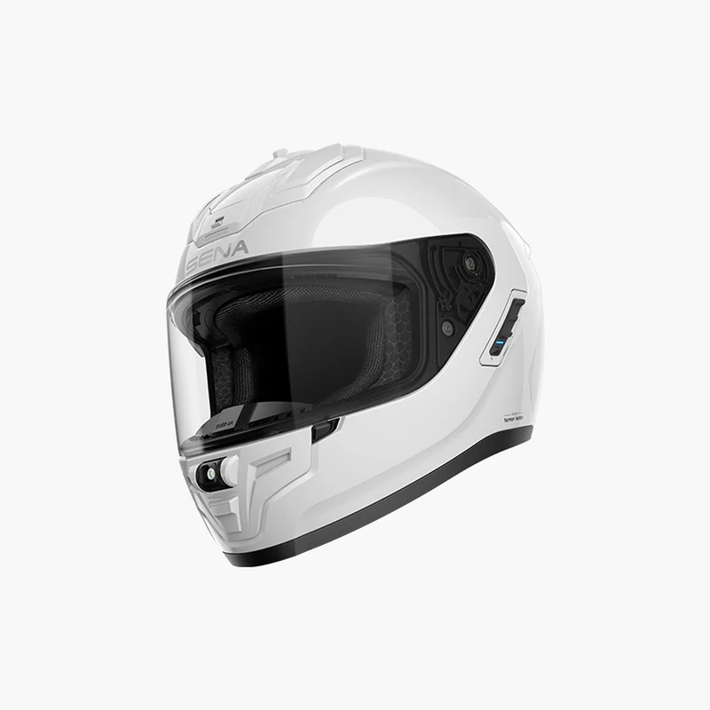 Casco SENA Phantom - Blanco Brillante- Mesh