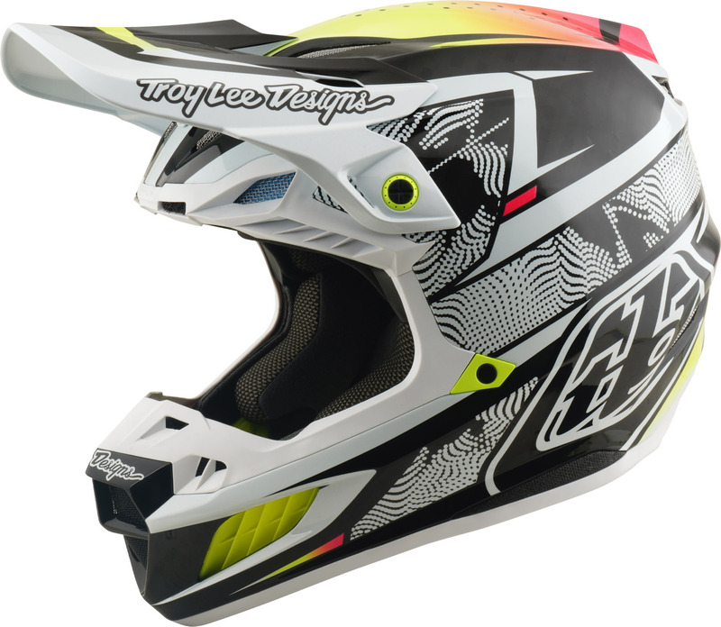 Casco TROY LEE DESIGNS SE5 Carbon Mips - Lined Up blanco