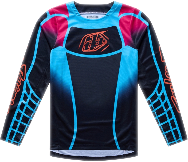 Camiseta infantil TROY LEE DESIGNS GP Pro - Framework Negro/Cyan