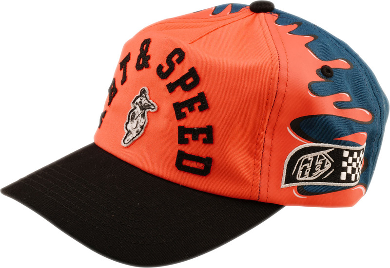 Gorra TROY LEE DESIGNS Curved Snapback Finish Line - Coral/Blue