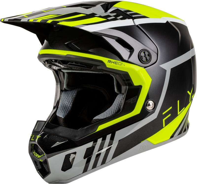 Casco FLY RACING Formula CC Strike - gris/negro/Hi-Vis