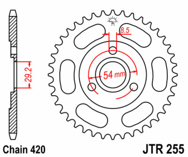 JT SPROCKETS Rear Sprocket Steel Standard - 420