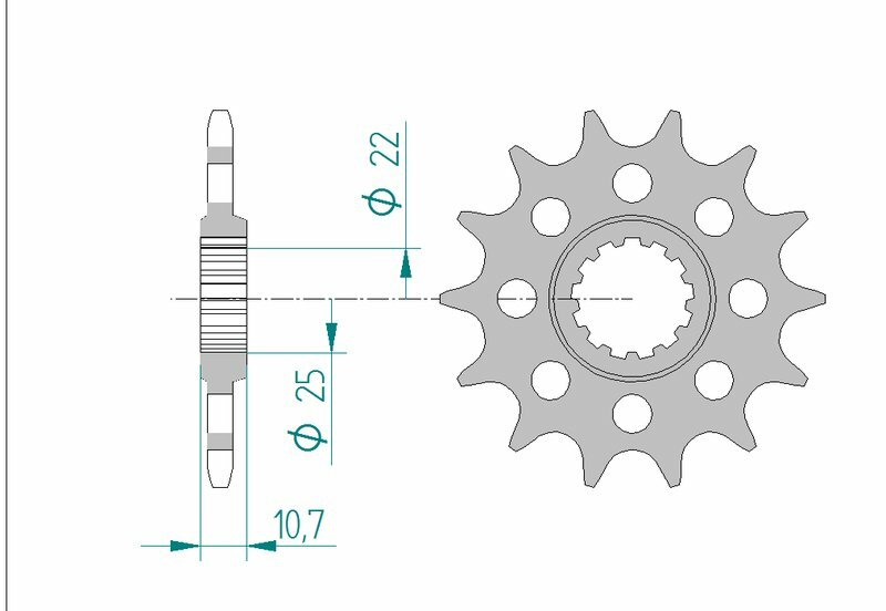 Piñón AFAM acero estándar 21511 - Paso 520