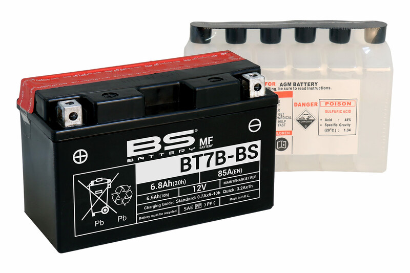 Batería BS BATTERY sin mantenimiento con pack de ácido BT7B-BS