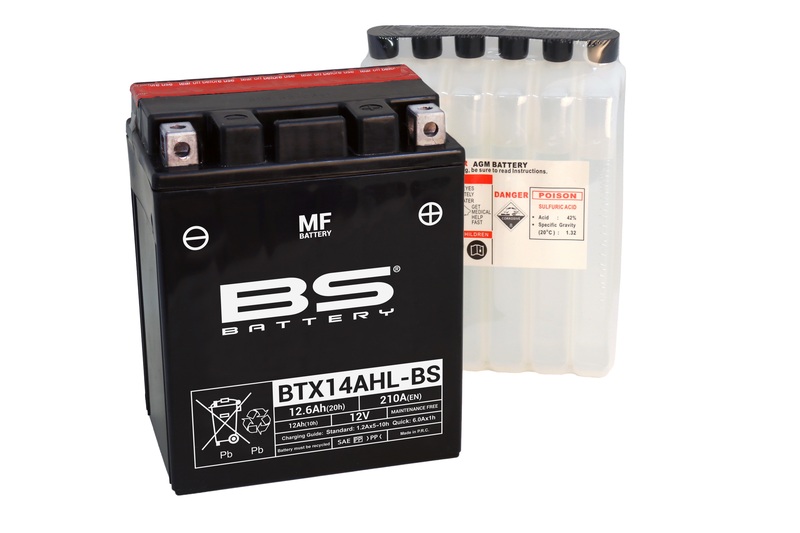 Batería BS BATTERY sin mantenimiento con pack de ácido BTX14AHL-BS